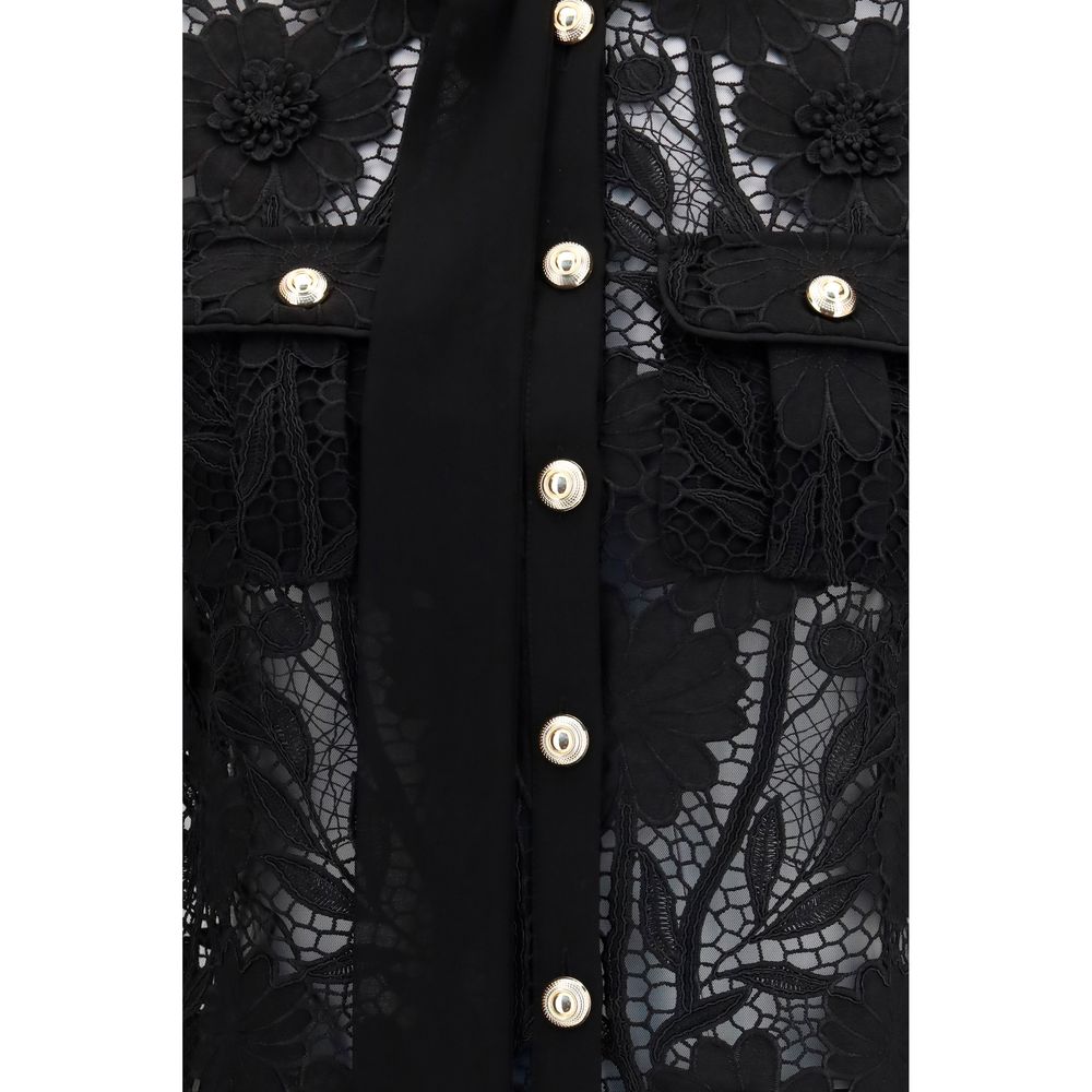 Self-Portrait Schwarze Bluse aus Polyester
