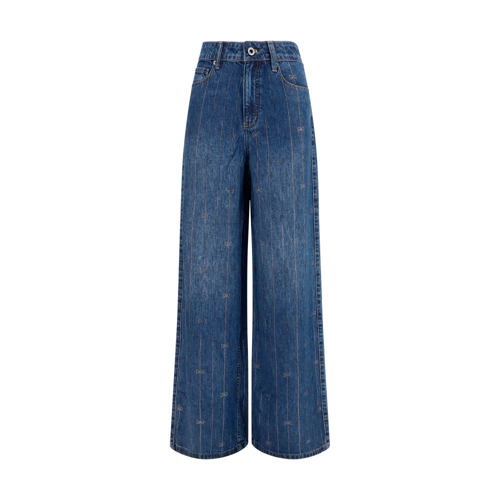 Self-Portrait Blaue Lyocell Jeans Denim