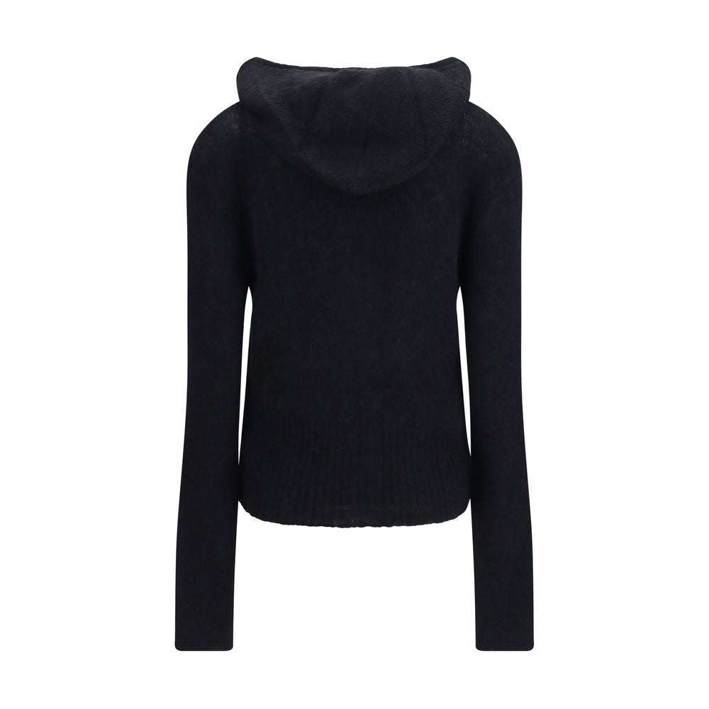 Our Legacy Schwarzer Kapuzenpullover aus Alpaka Vicugna Pacos