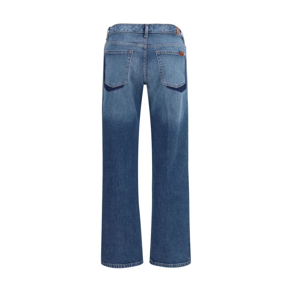 7FOR Blaue Jeans aus Baumwolle im geraden Schnitt