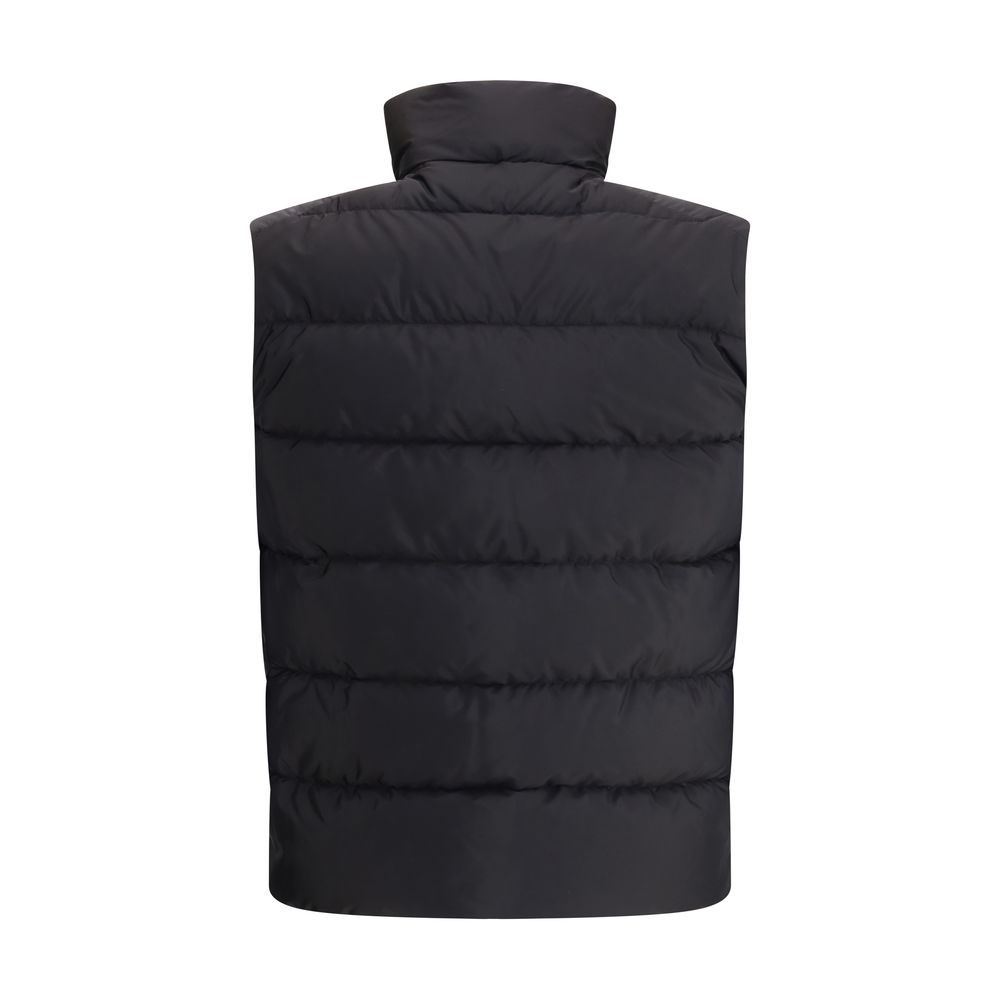 Prada Schwarze Ärmellose Jacke aus recyceltem Polyamid
