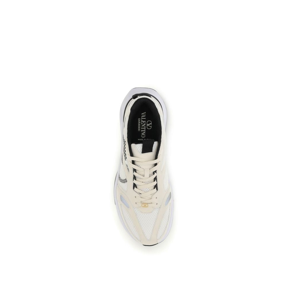 Valentino Garavani Weiße Stoff-Sneaker mit niedrigem Schaft