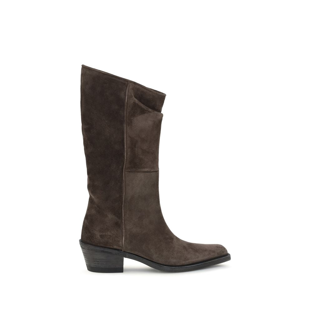Khaite Braune Lederstiefeletten