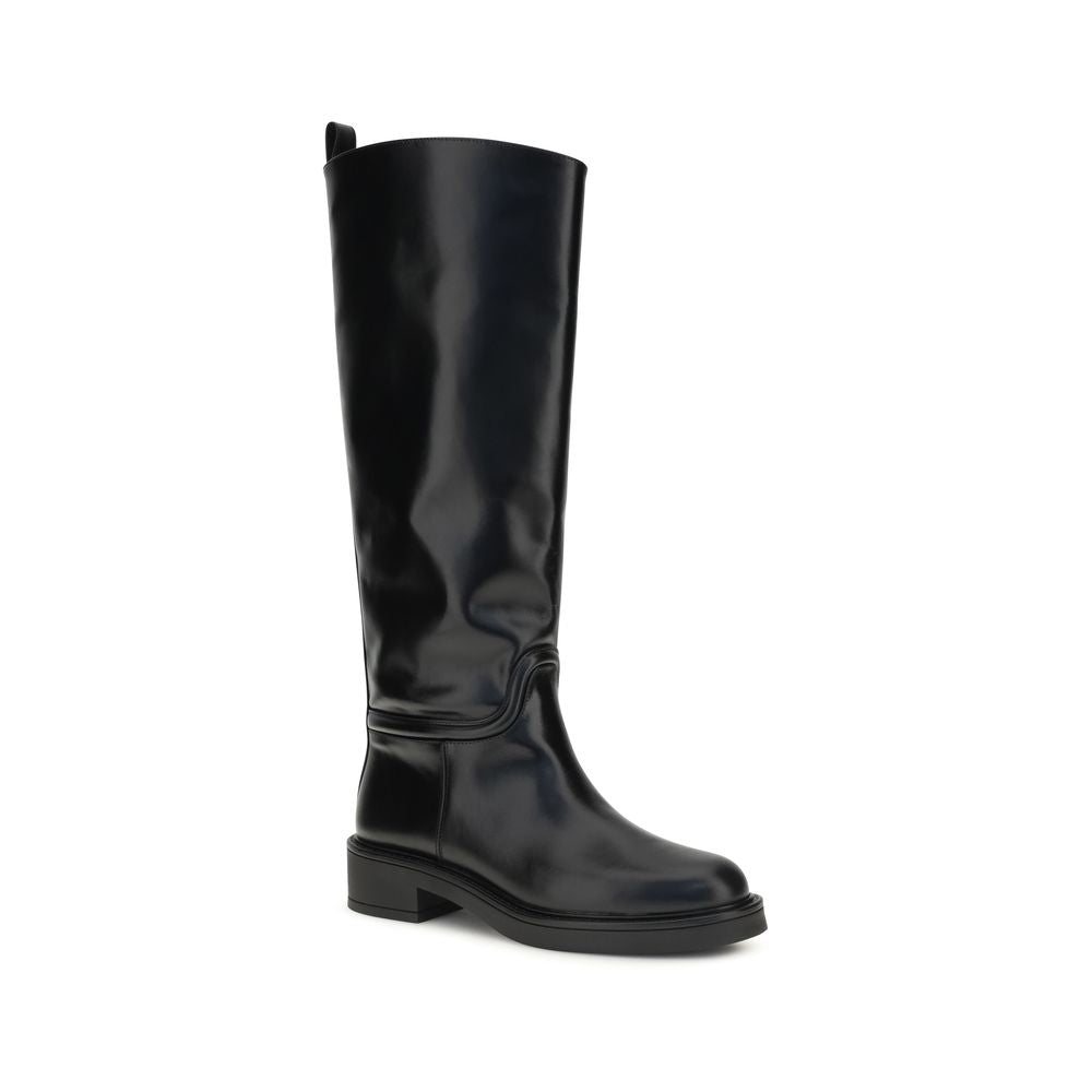 Stuart Weitzman Schwarze Bos Taurus Kalbsleder Chelsea Boots