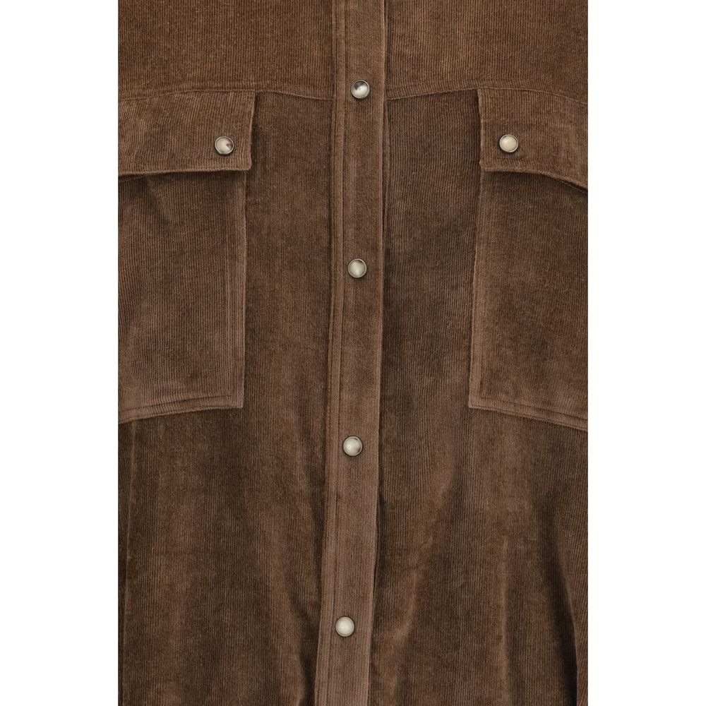 Brunello Cucinelli Hemdbluse mit braunem Viskose-Muster