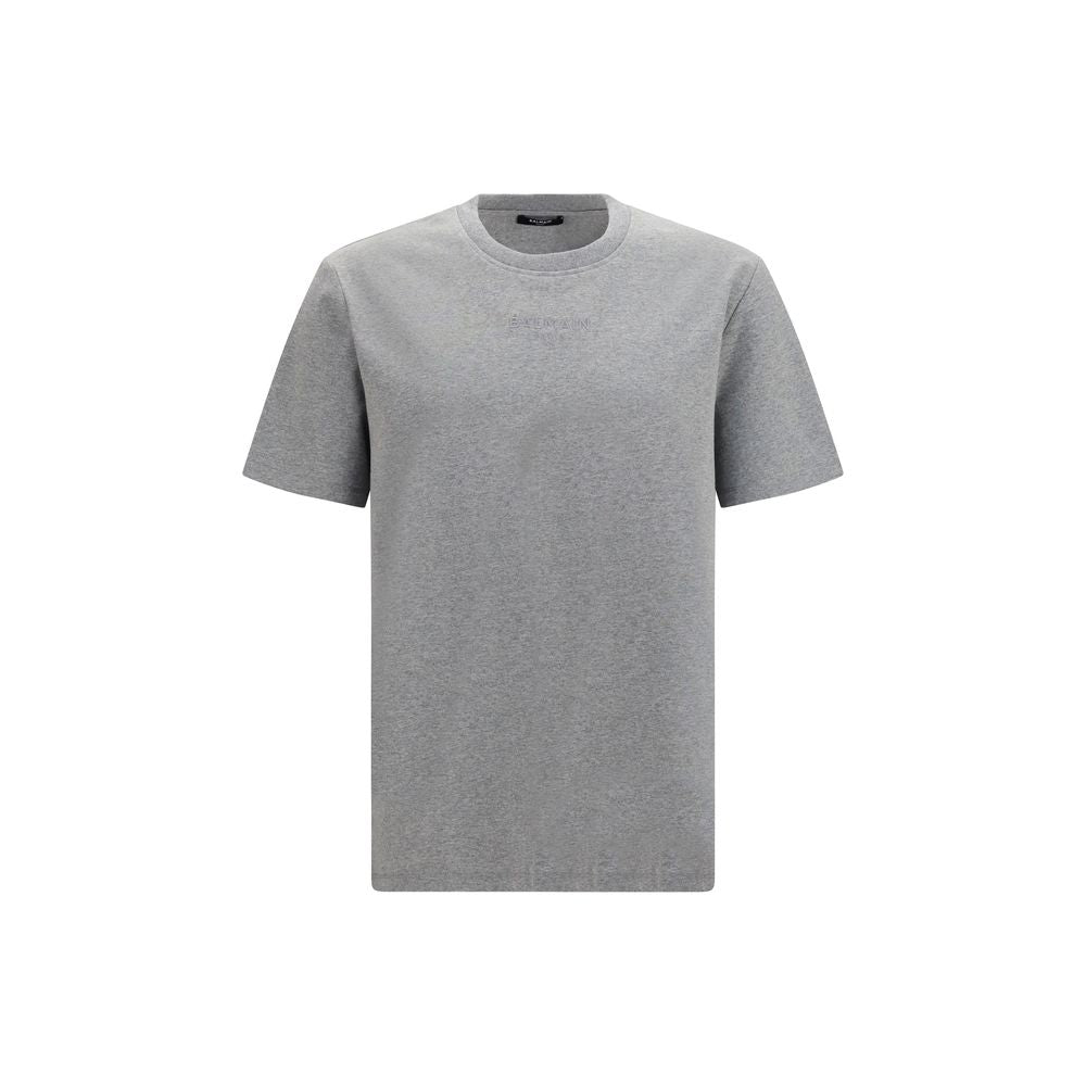 Balmain Graues Baumwoll-T-Shirt