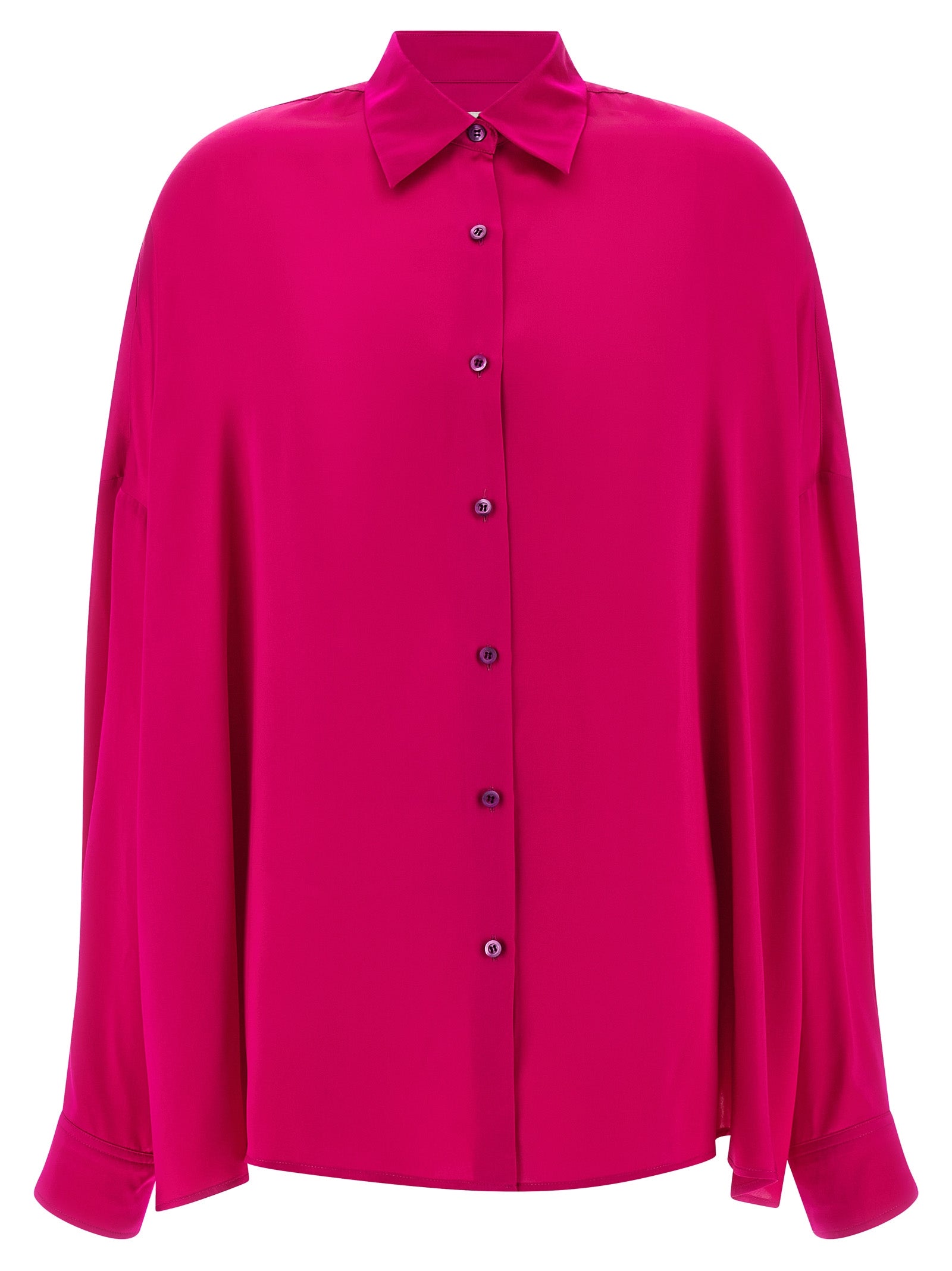 Dries Van Noten Seidenbluse in Fuchsia