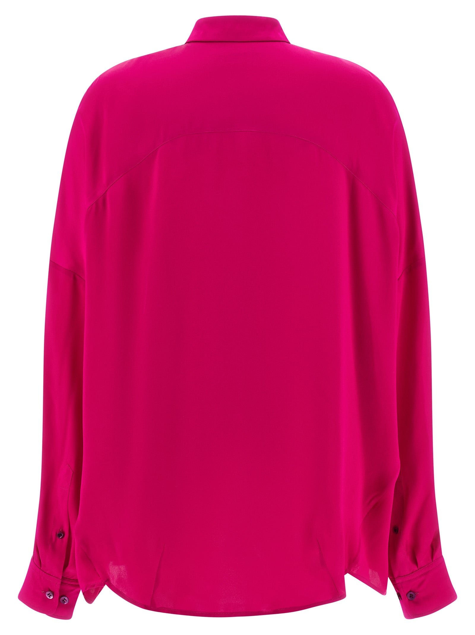 Dries Van Noten Seidenbluse in Fuchsia