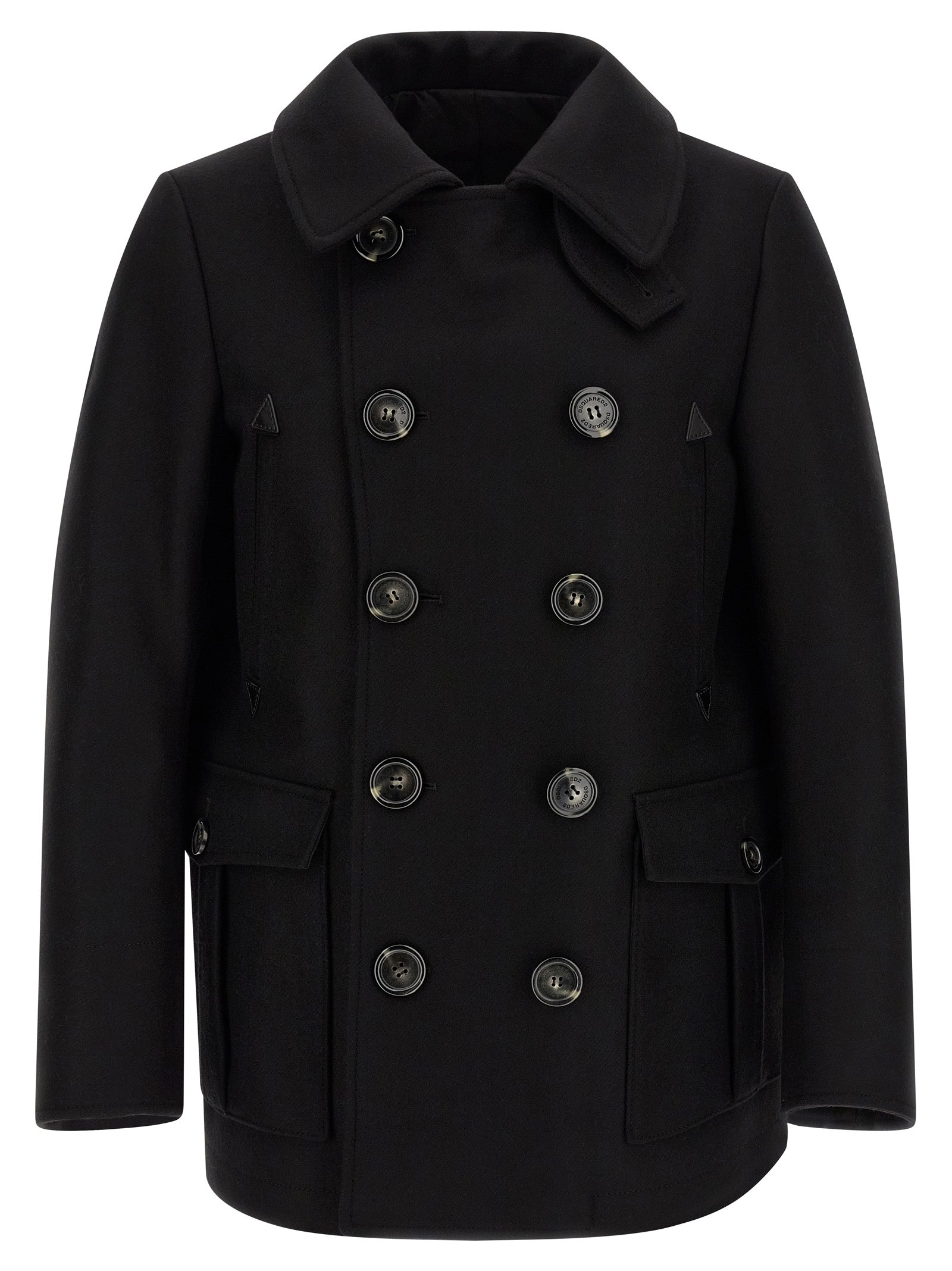 Dsquared² Schwarzer Wollmantel