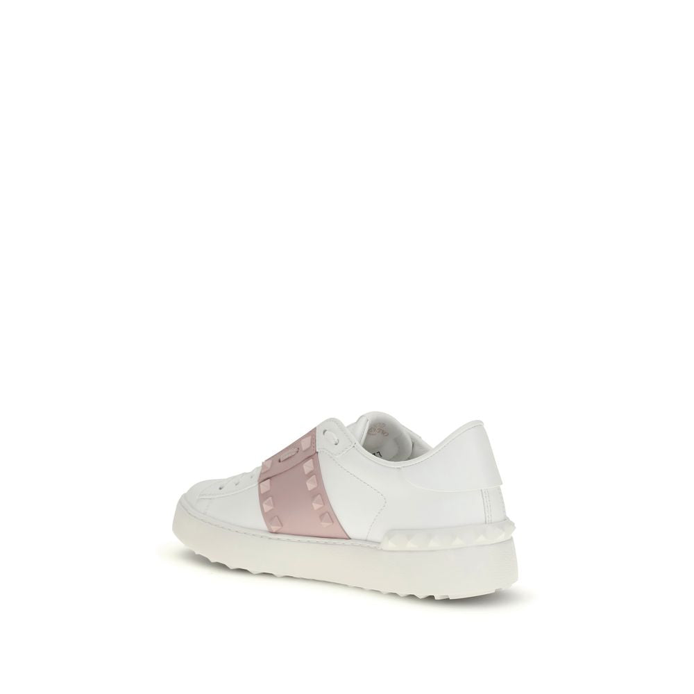 Valentino Garavani Weiße Low-Top-Sneaker aus Kalbsleder Bos Taurus