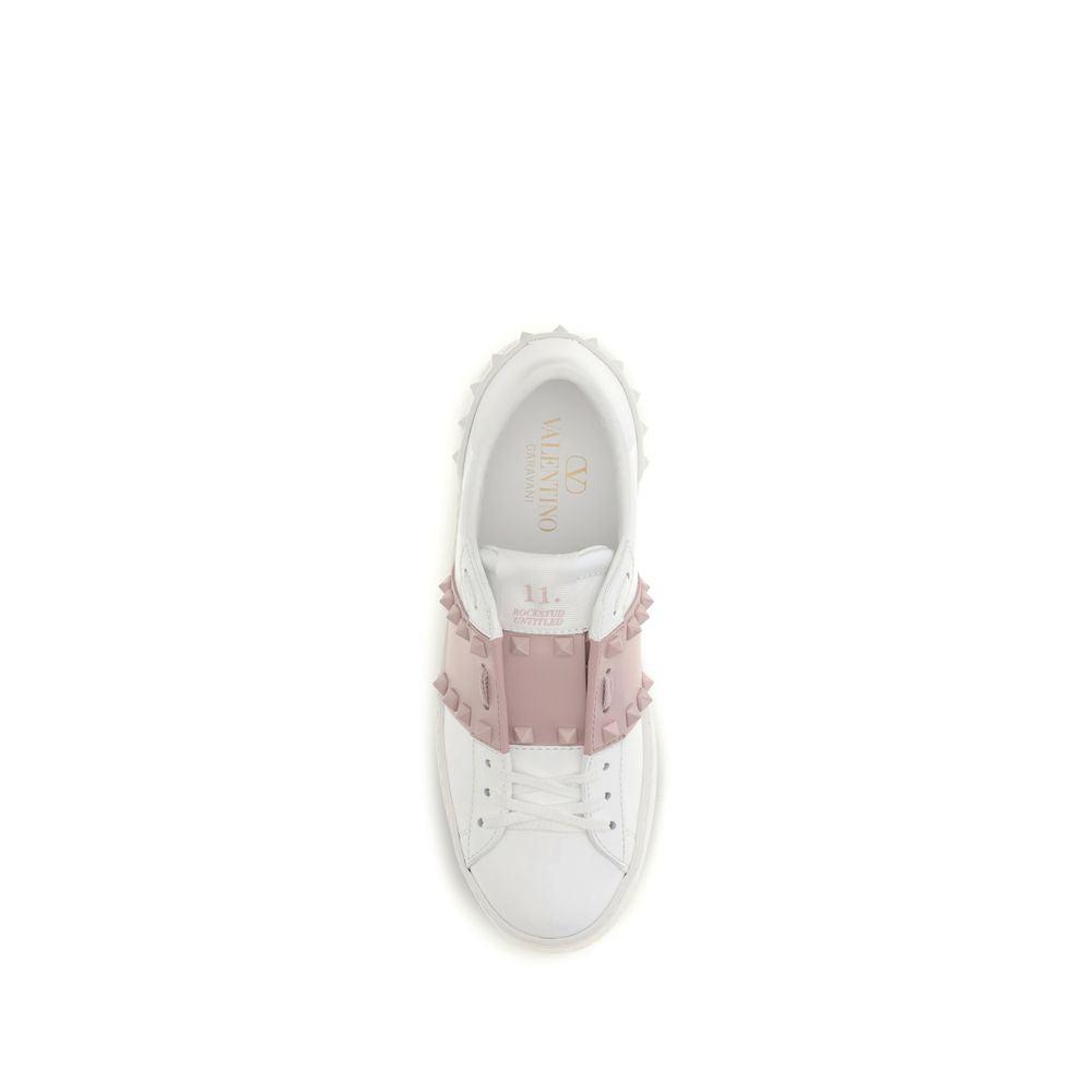 Valentino Garavani Weiße Low-Top-Sneaker aus Kalbsleder Bos Taurus