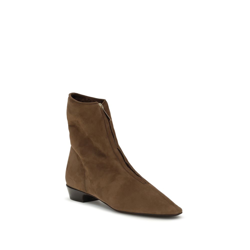 Herbert Levine Braune Ankle Boots aus Kalbsleder Bos Taurus