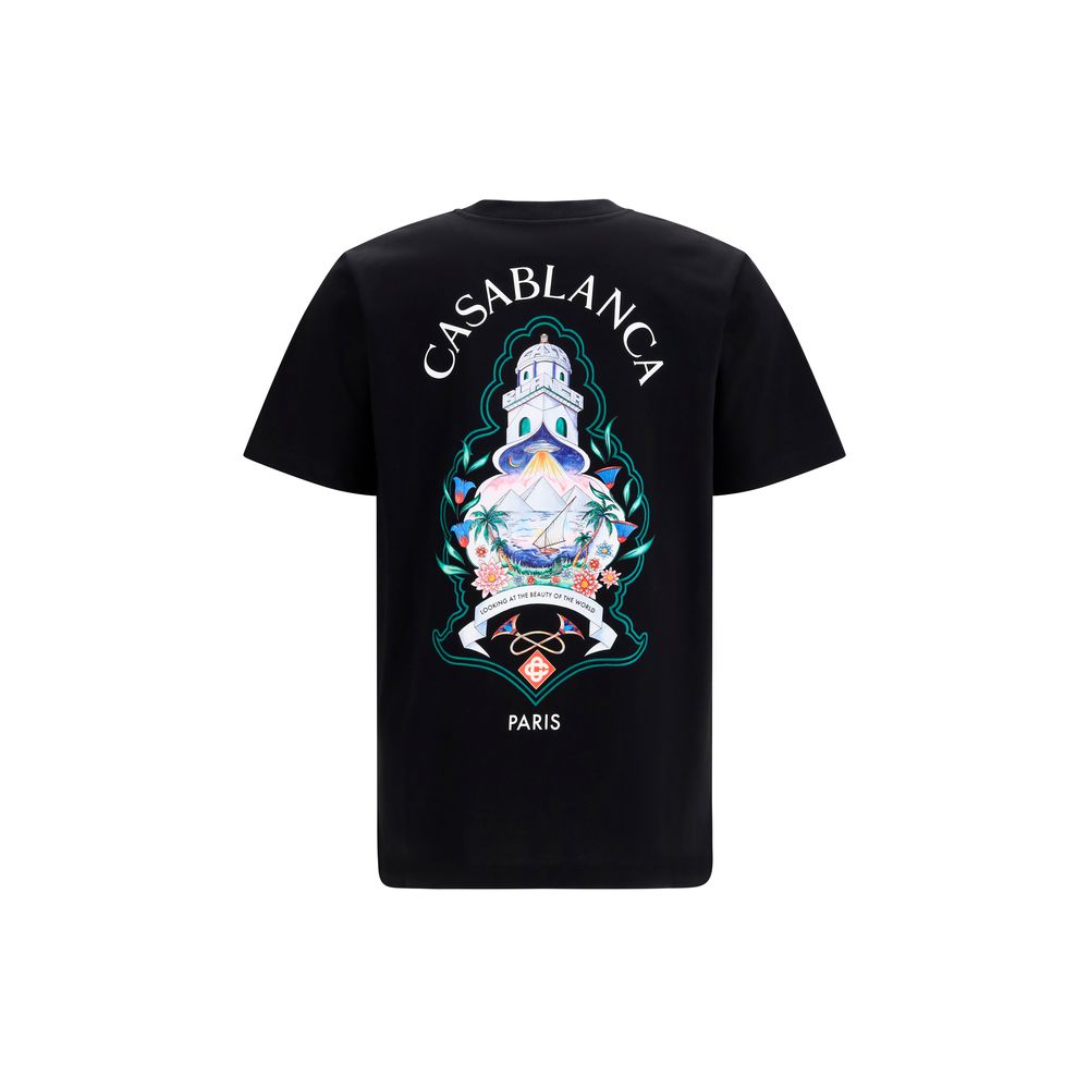 Casablanca Schwarzes Baumwoll-T-Shirt