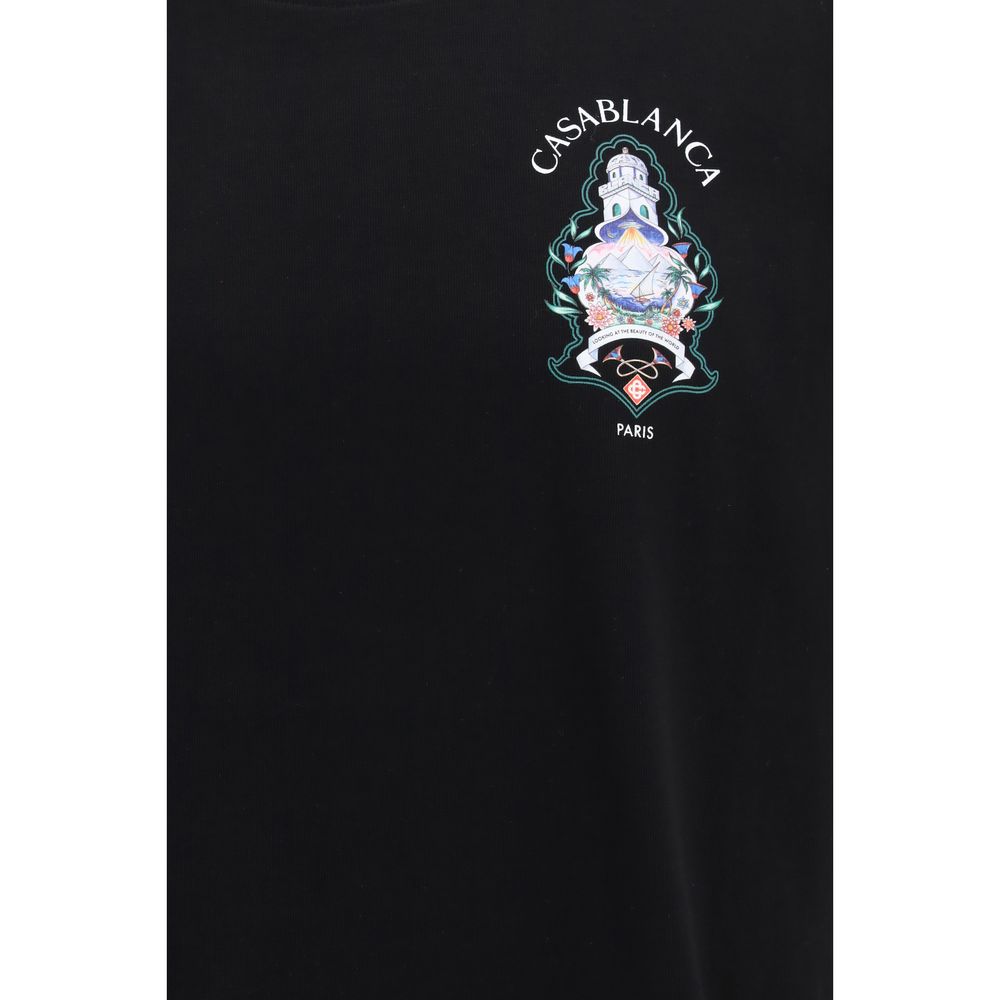 Casablanca Schwarzes Baumwoll-T-Shirt