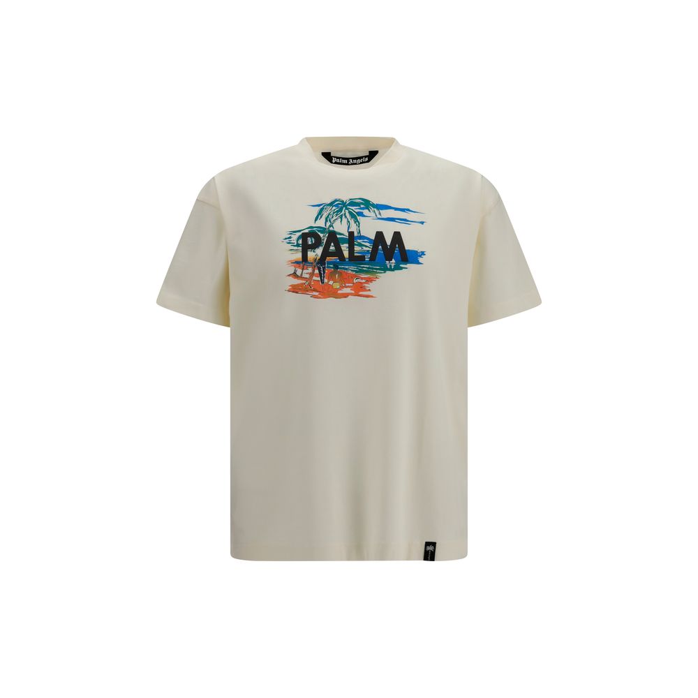 Palm Angels Beiges Baumwoll-T-Shirt