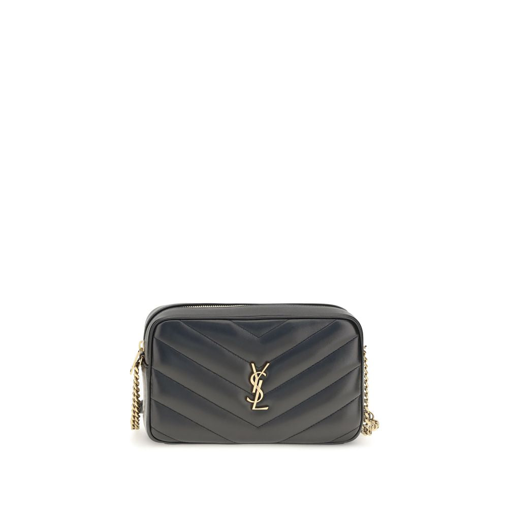 Saint Laurent Schwarze Lammleder Schultertasche Ovis Aries Aries