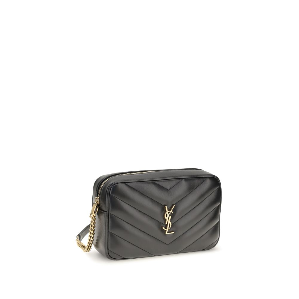 Saint Laurent Schwarze Lammleder Schultertasche Ovis Aries Aries