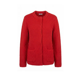 Malo Roter Damen-Strickcardigan aus Baumwolle