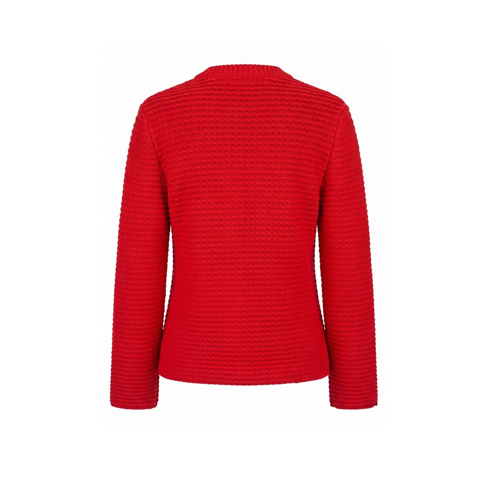 Malo Roter Damen-Strickcardigan aus Baumwolle