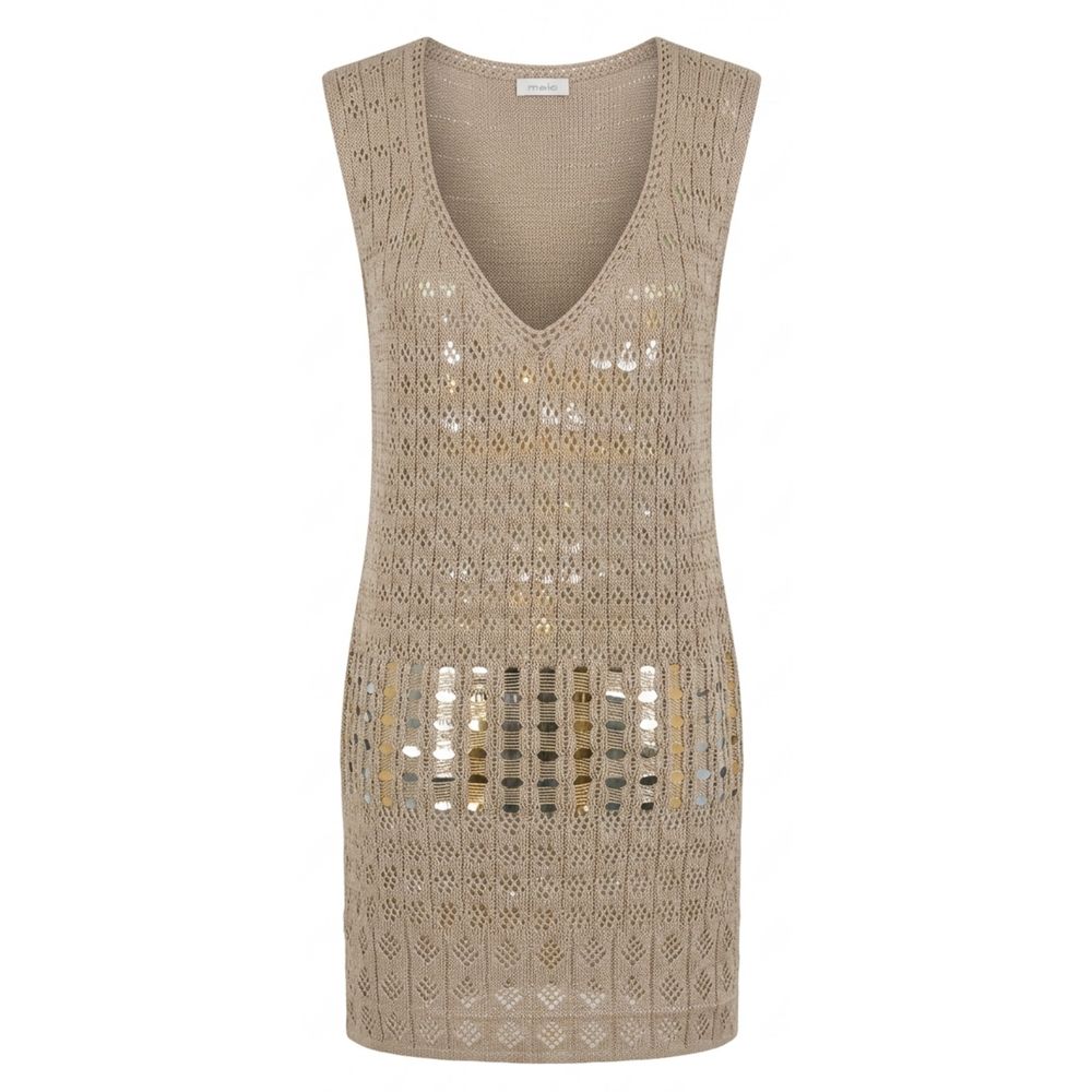 Malo Beige Baumwollkleid für Damen
