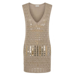 Malo Beige Baumwollkleid für Damen