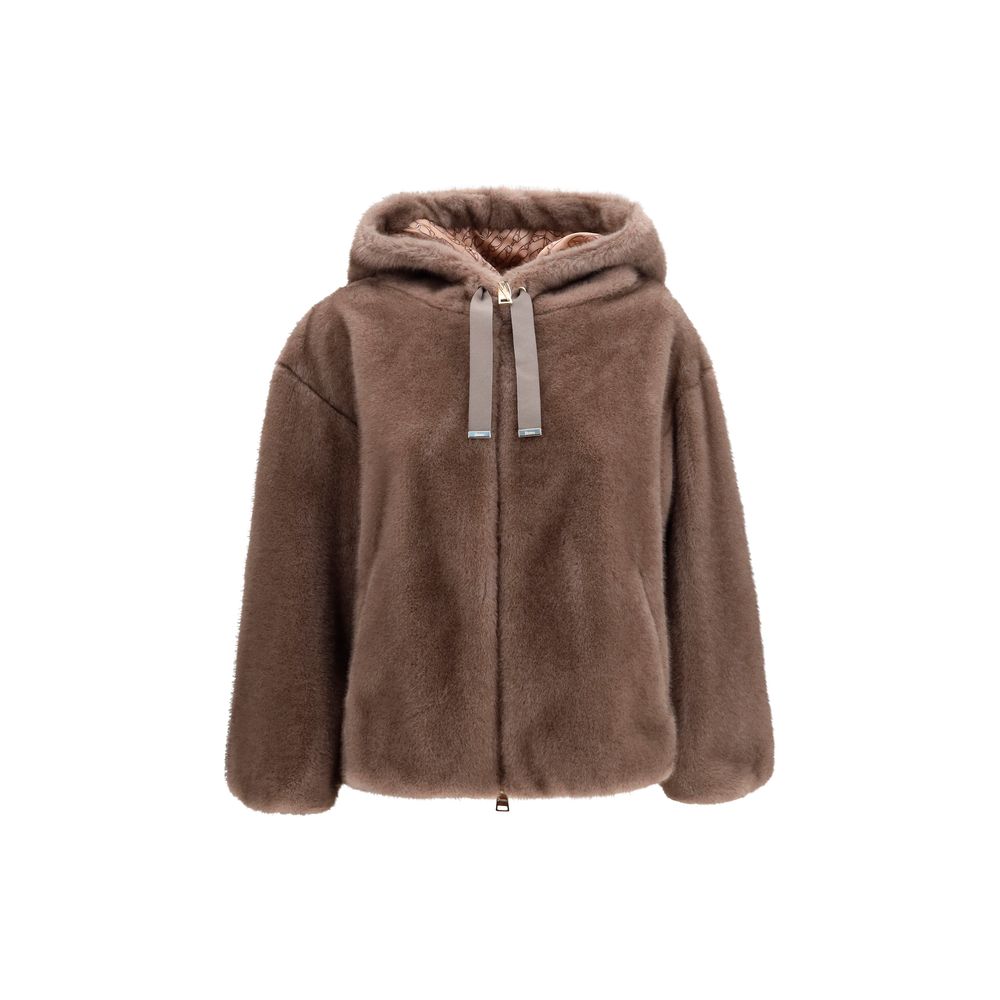 Herno Braune Polyester-Jacke in voller Länge