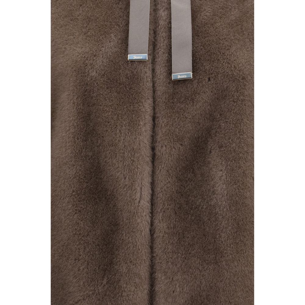 Herno Braune Polyester-Jacke in voller Länge
