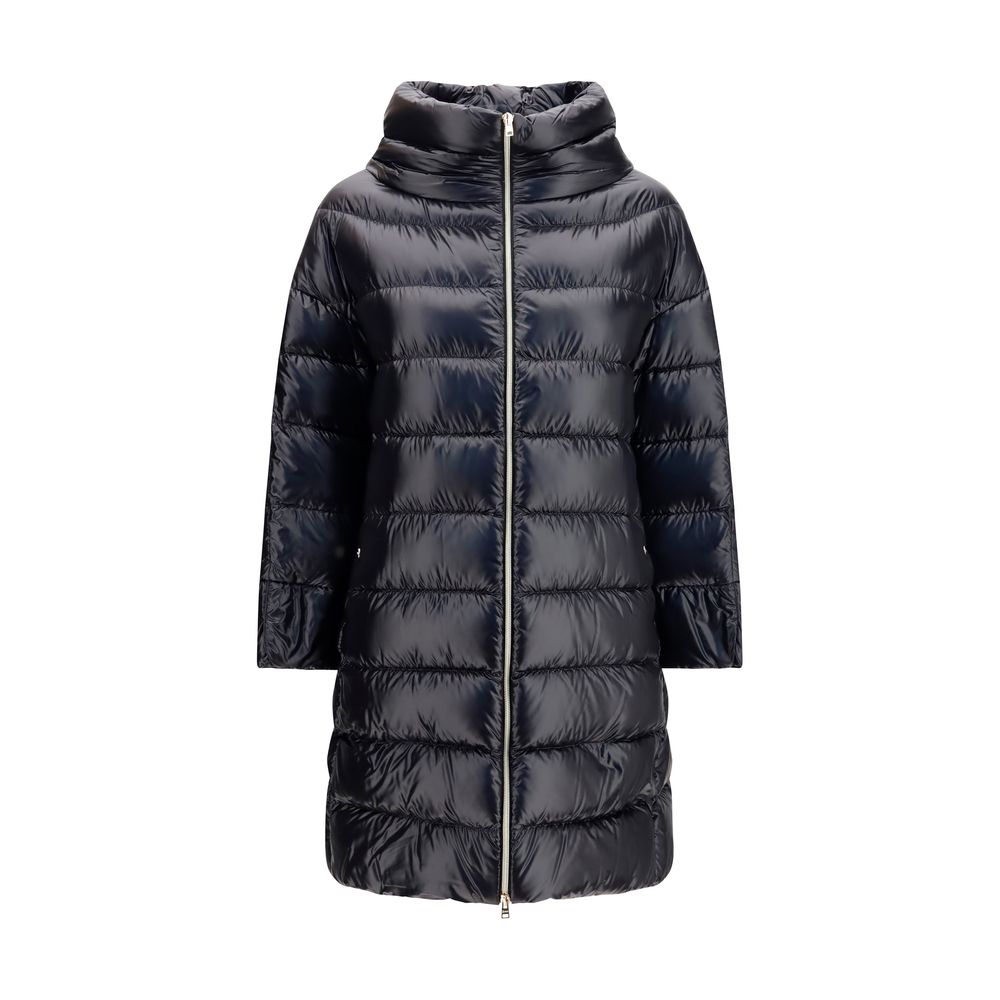 Herno Schwarzer Polyester-Mantel