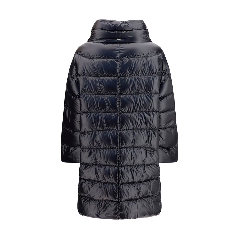 Herno Schwarzer Polyester-Mantel