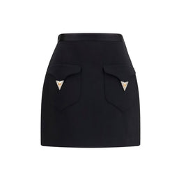 Versace Minirock aus Wolle Oves Aries in Schwarz