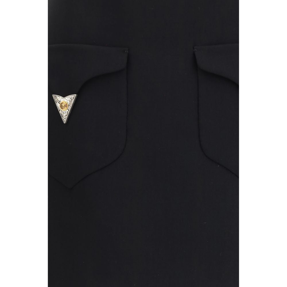 Versace Minirock aus Wolle Oves Aries in Schwarz