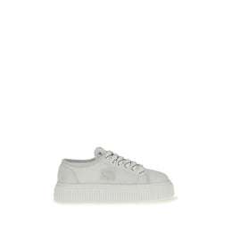 Miu Miu Weiße Plateau-Sneaker aus Polyamid
