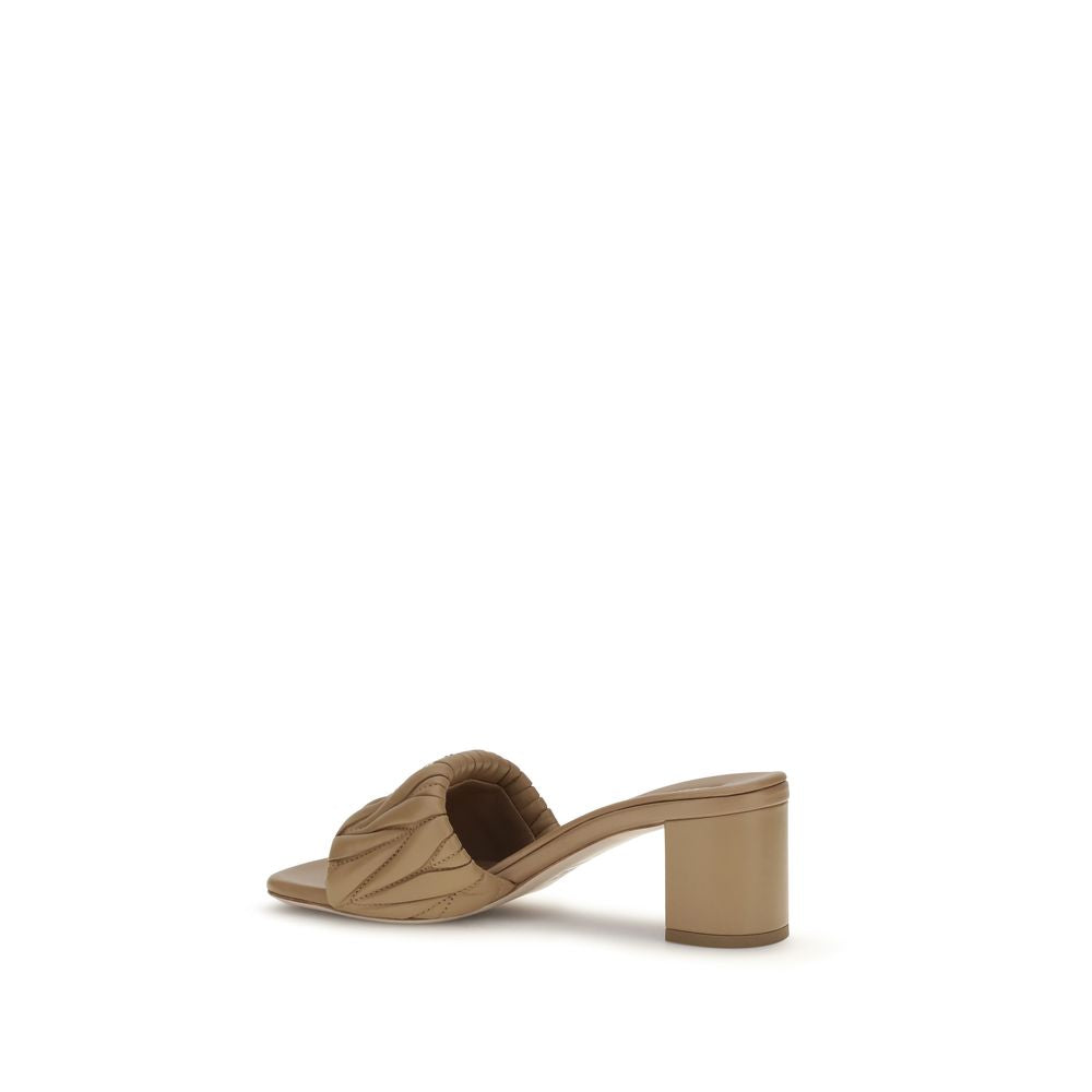 Miu Miu Beige Lamm Ovis Aries Aries Plateau-Sandalen