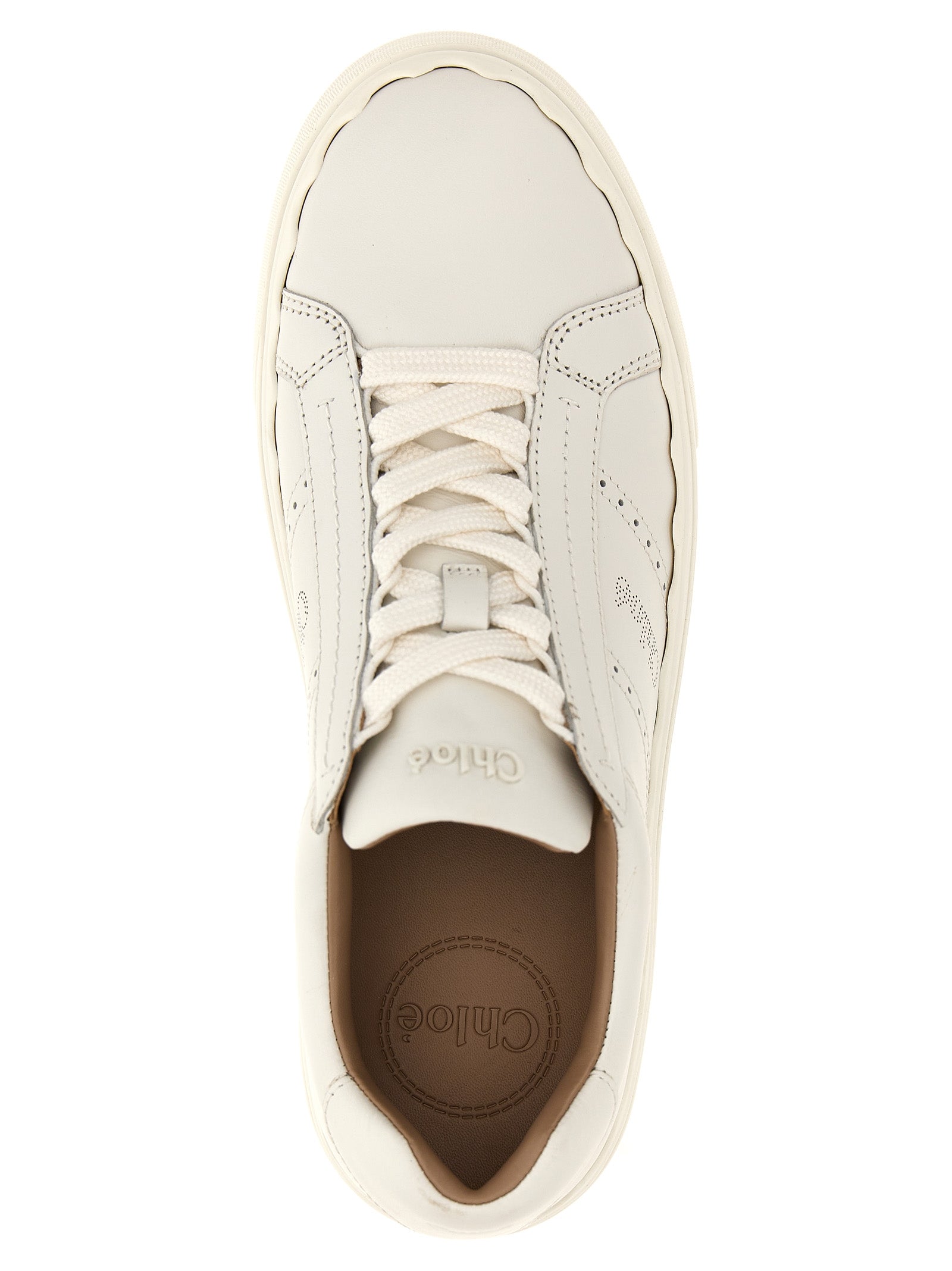 Chloé Weiße Low-Top-Sneaker aus Leder