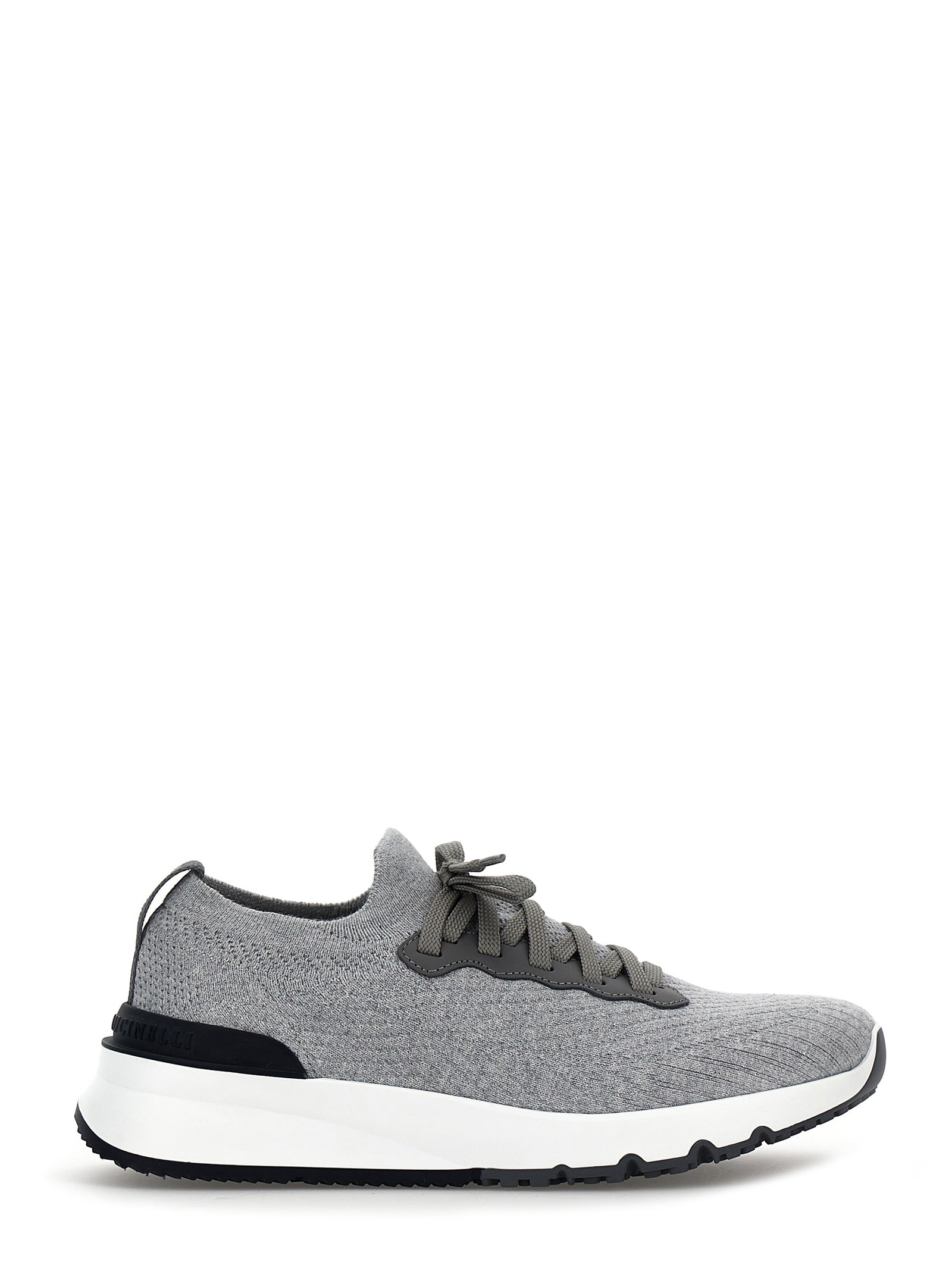 Brunello Cucinelli Graue Sneaker aus Baumwolle im Athletic-Stil