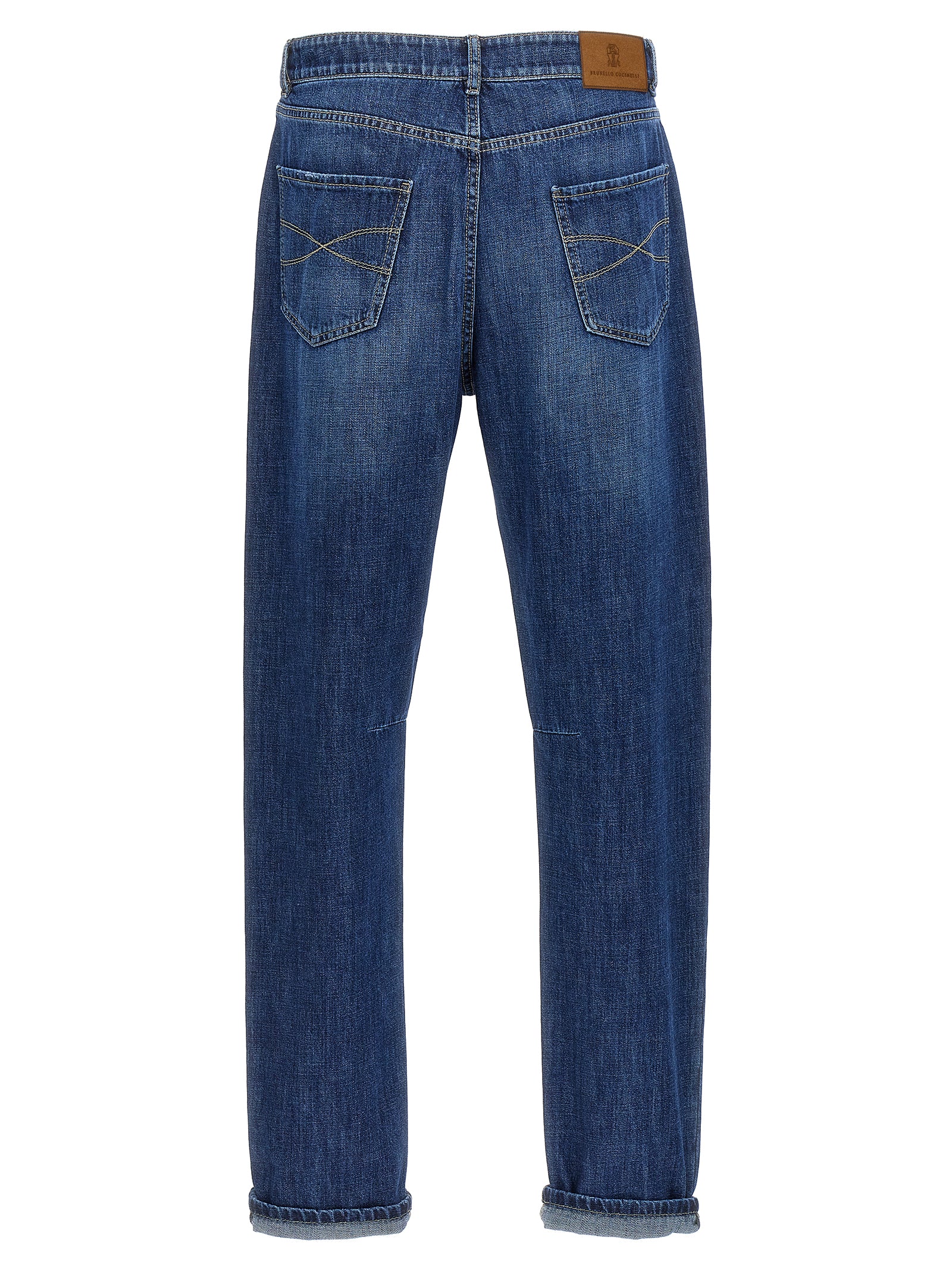 Brunello Cucinelli Blaue Baumwolljeans im Relaxed Fit