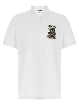 Moschino Weißes Poloshirt aus Baumwolle