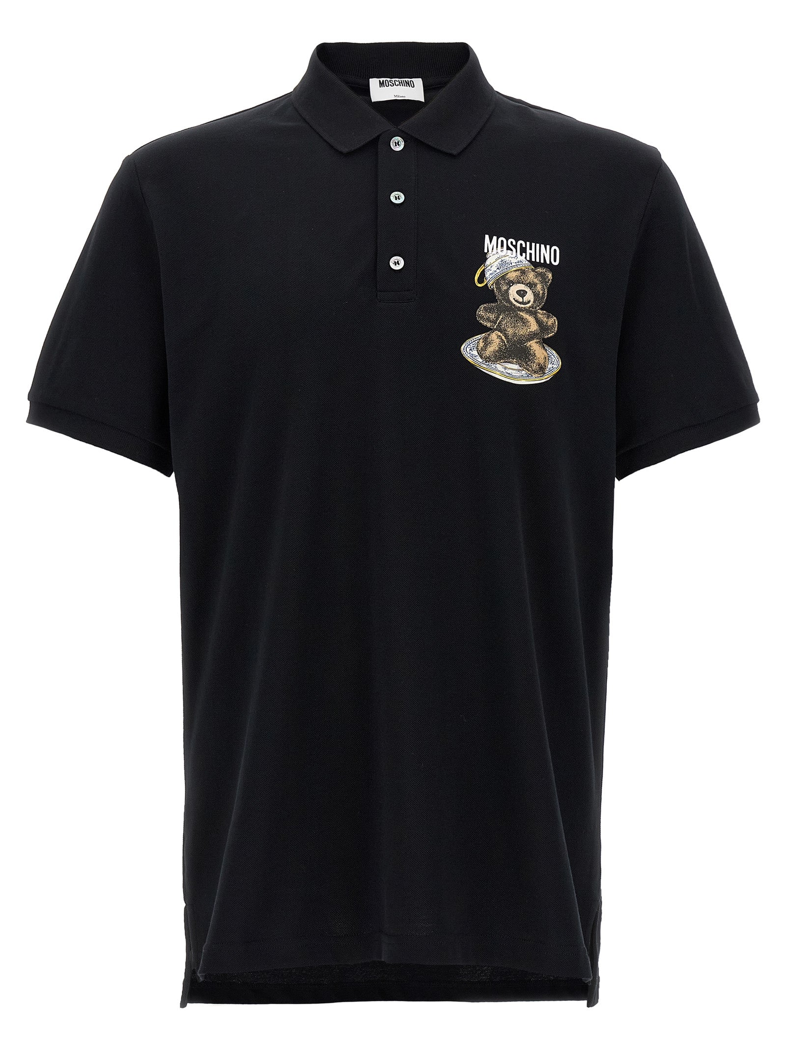 Moschino Schwarzes Baumwoll-Poloshirt