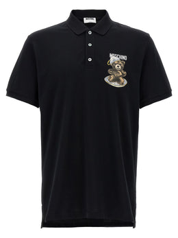 Moschino Schwarzes Baumwoll-Poloshirt