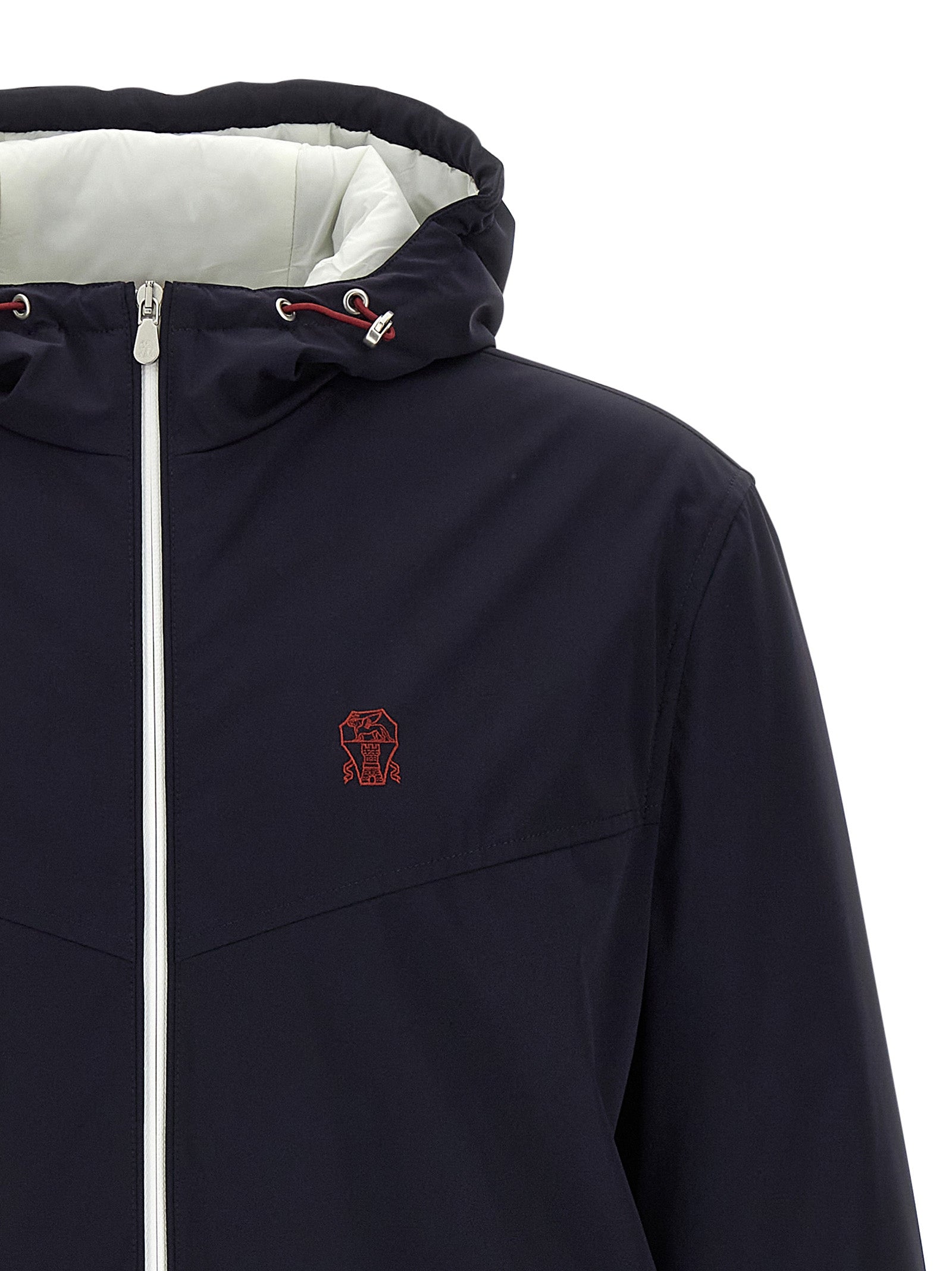 Brunello Cucinelli Blaue Shell-Jacke aus Polyamid