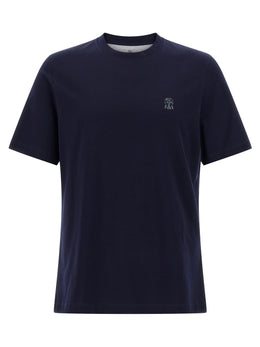 Brunello Cucinelli Blaues Baumwoll-T-Shirt