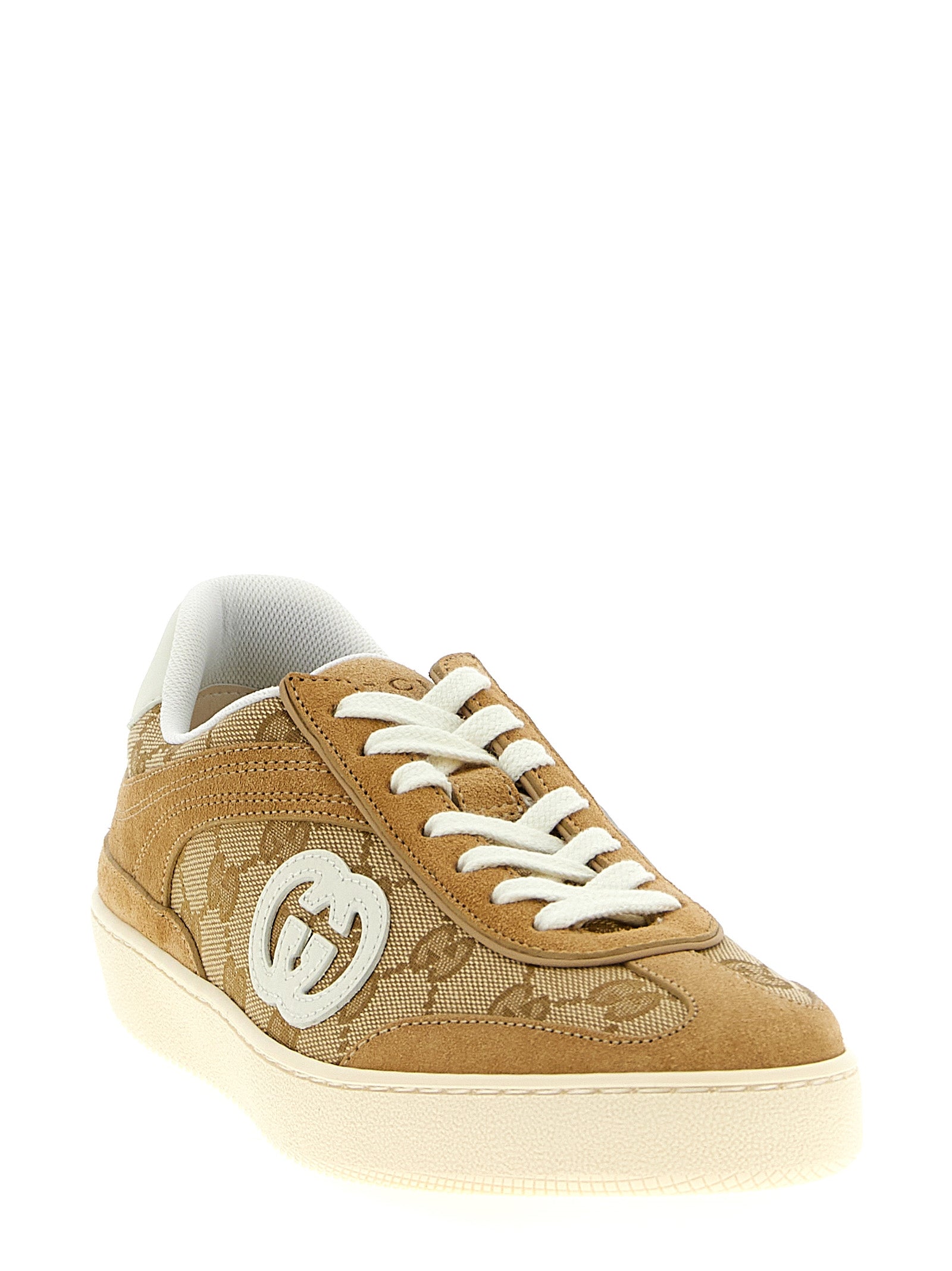 Gucci Beige Kalbsleder Low-Top-Sneaker