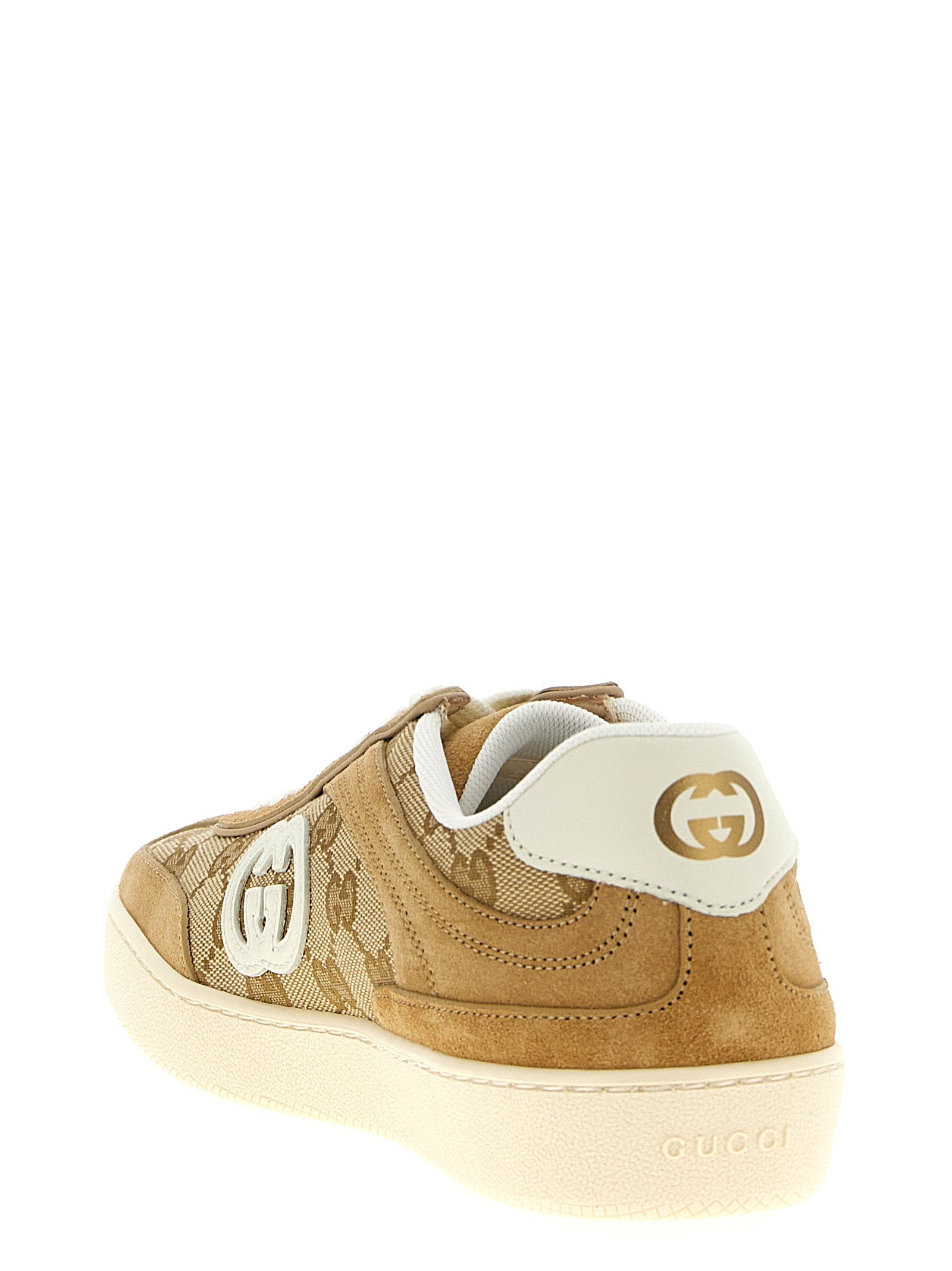 Gucci Beige Kalbsleder Low-Top-Sneaker