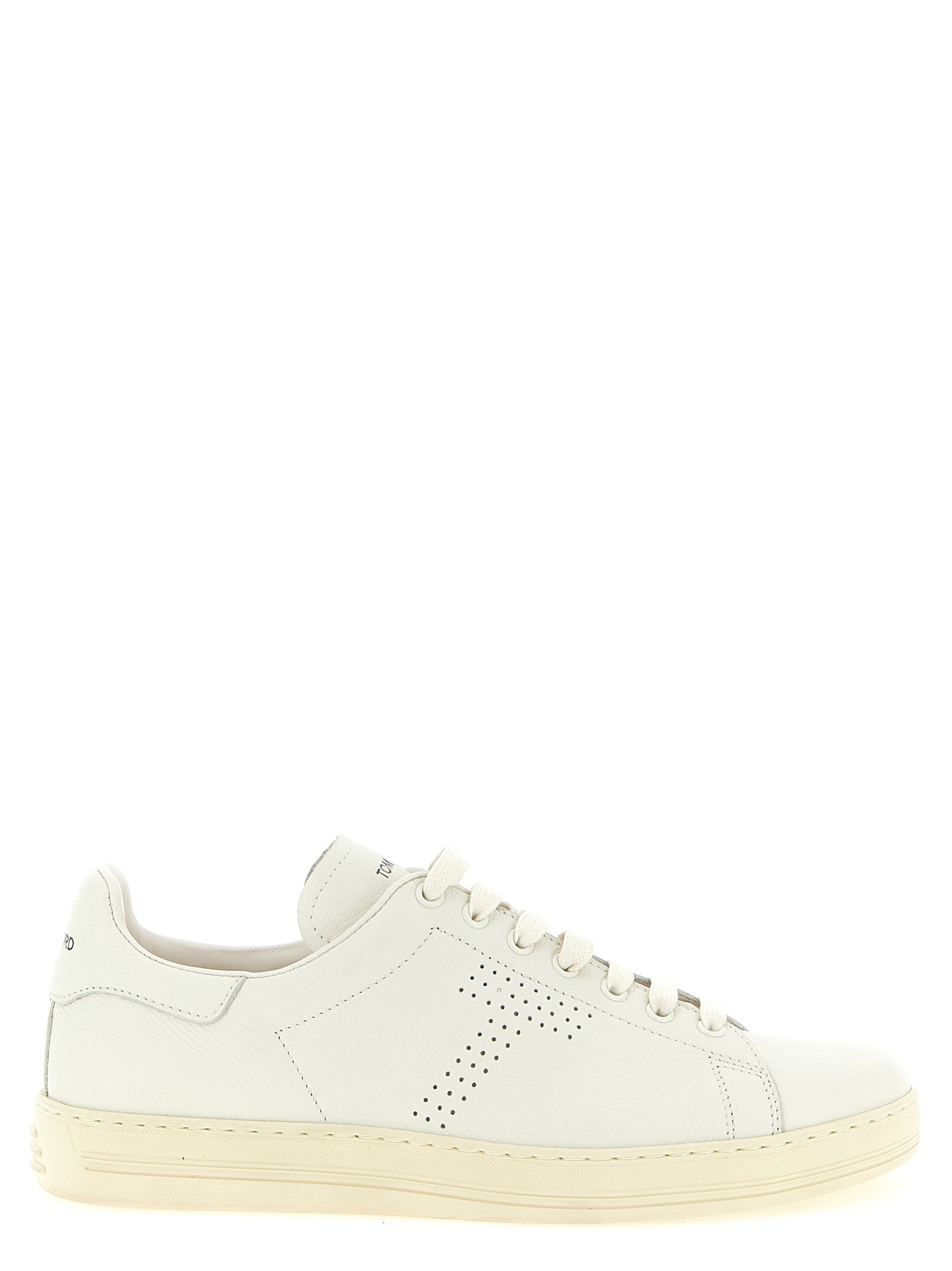 Tom Ford Weiße Low-Top-Sneaker aus Leder