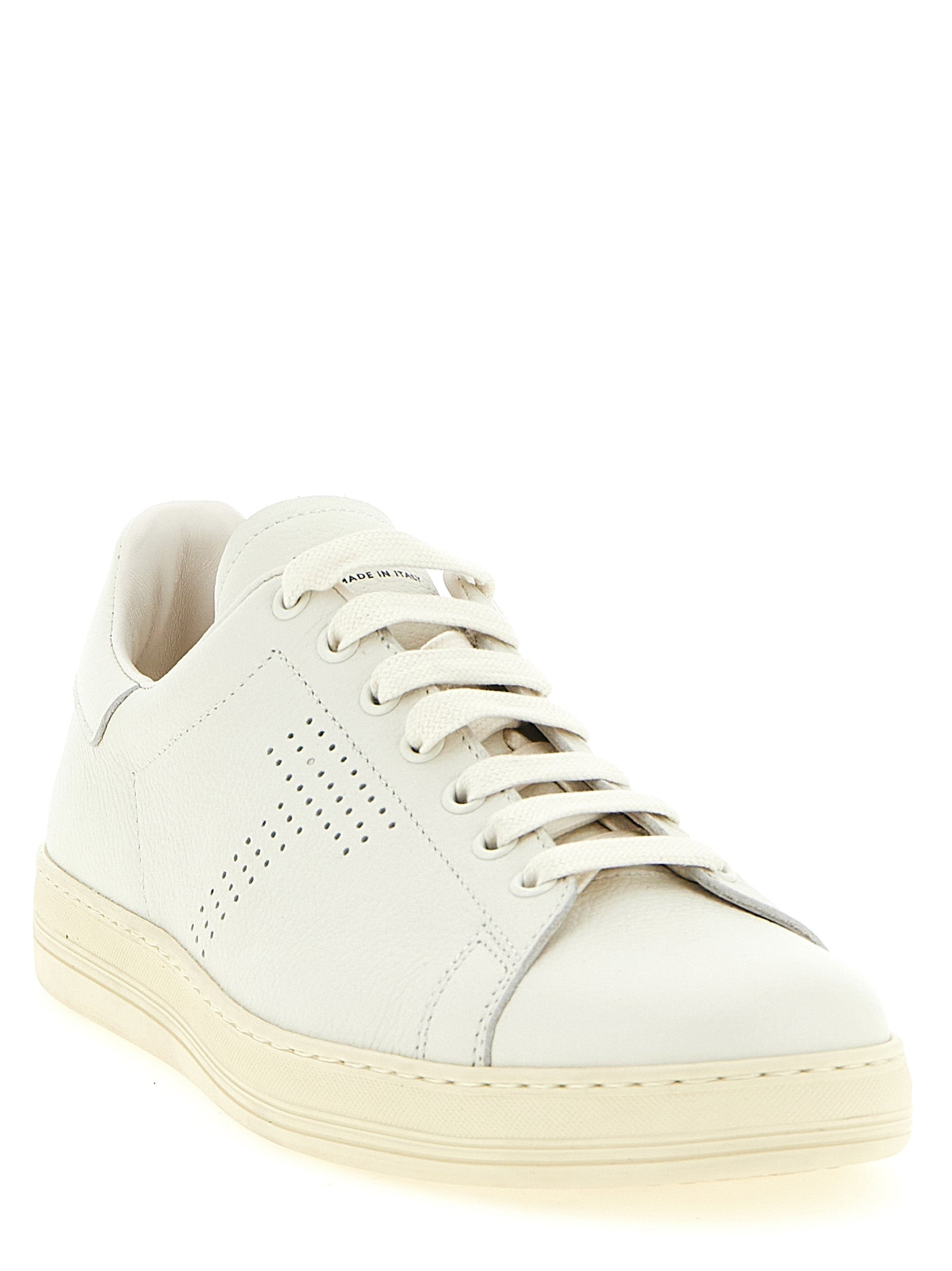 Tom Ford Weiße Low-Top-Sneaker aus Leder