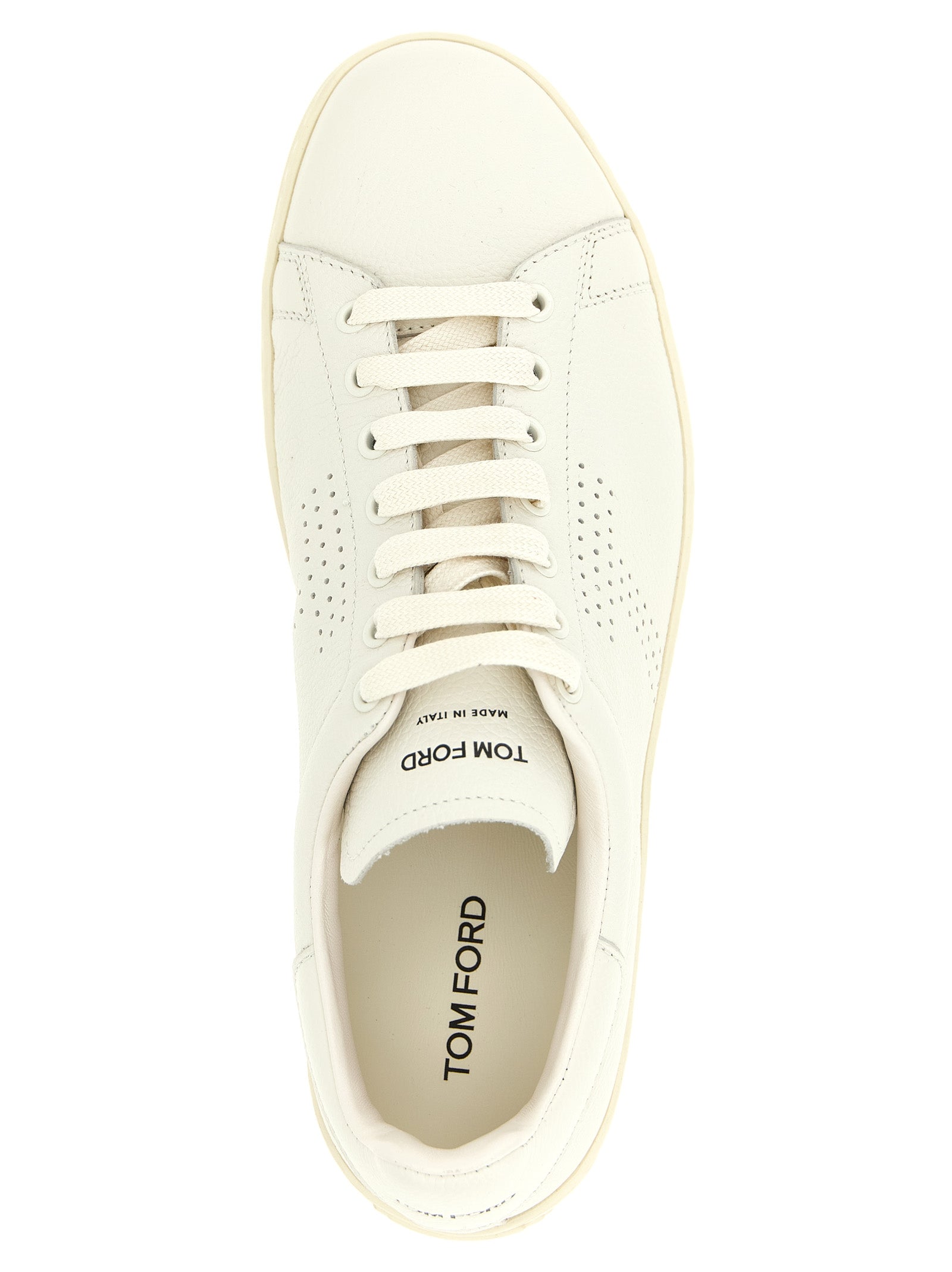 Tom Ford Weiße Low-Top-Sneaker aus Leder