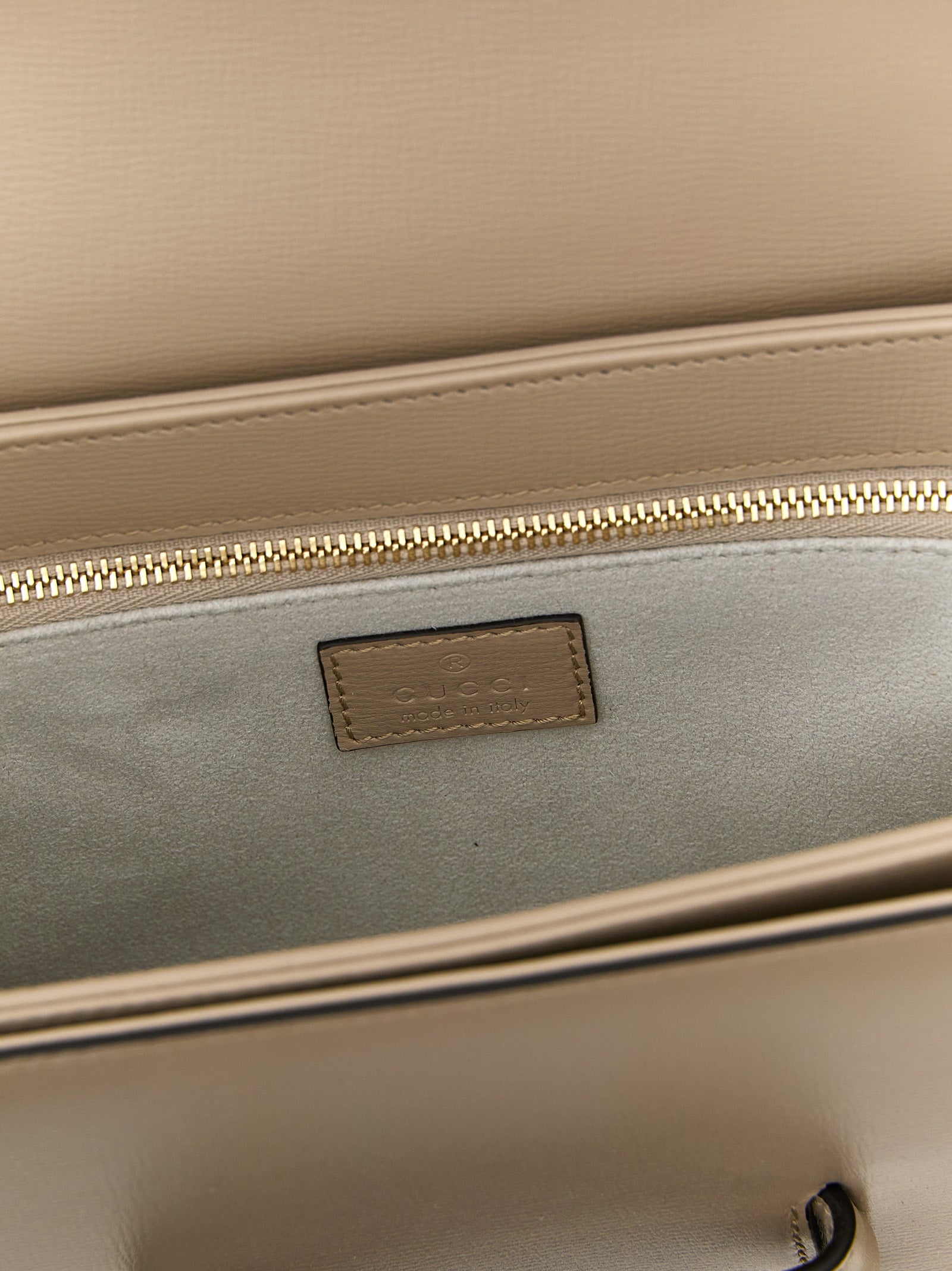 Gucci Beigefarbene Kalbshaut Schultertasche