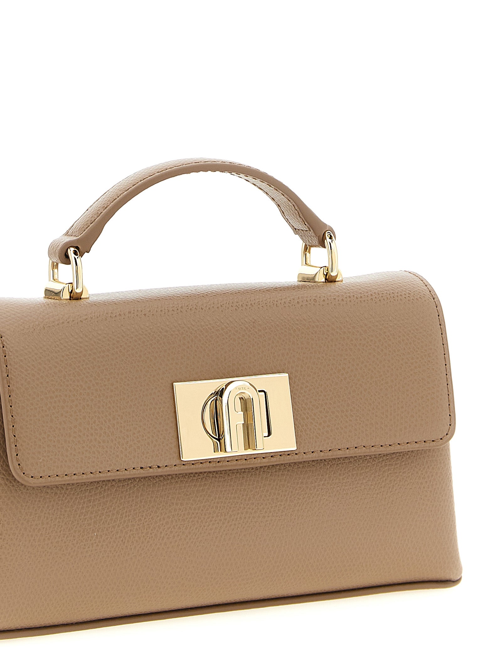 Furla Beige Kalbsleder Umhängetasche