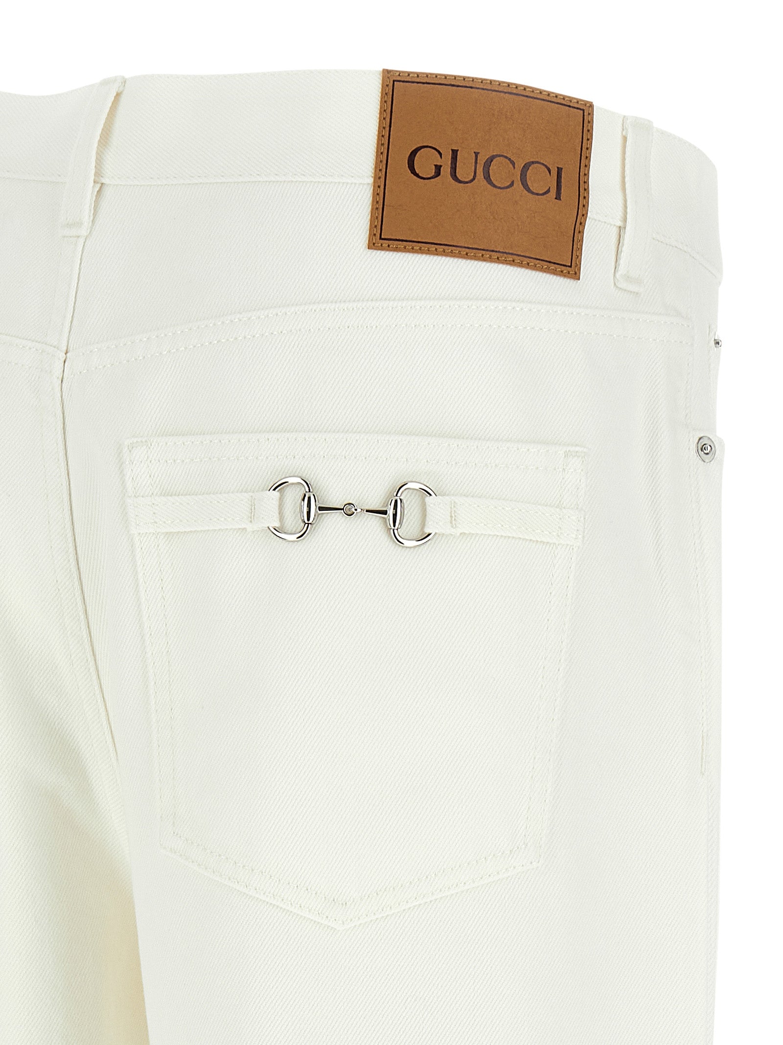 Gucci Weiße Baumwolljeans im geraden Schnitt