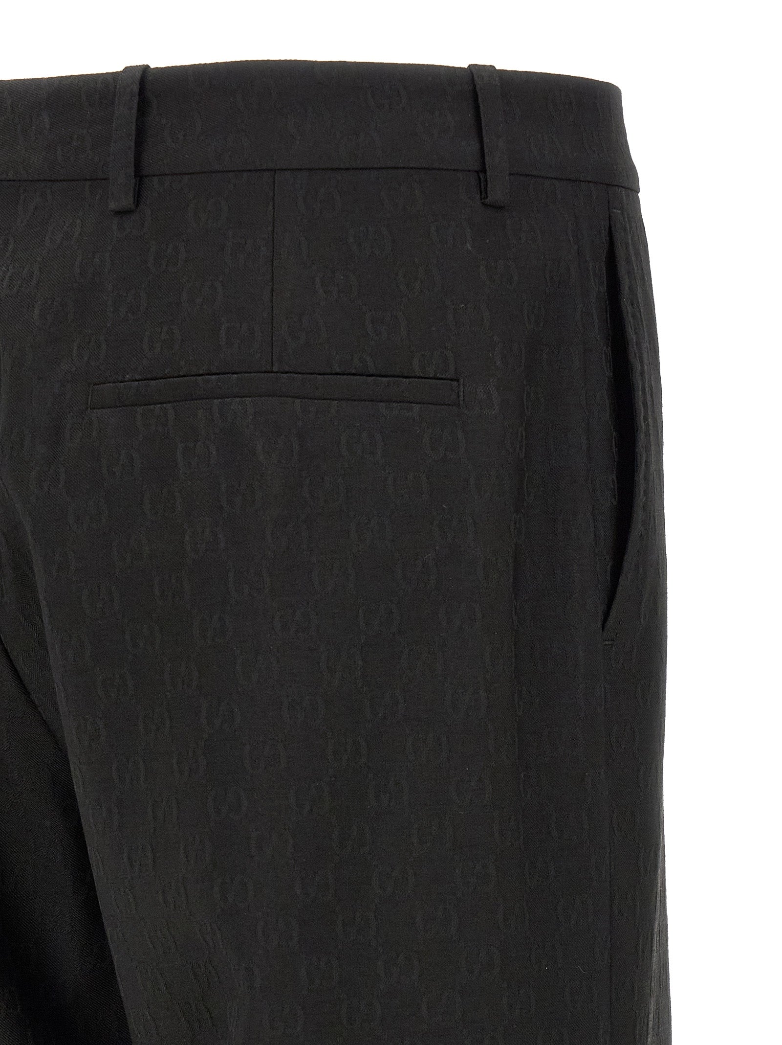 Gucci Schwarze Palazzo-Hose aus Polyester